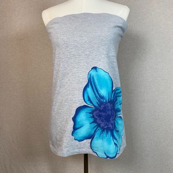 Vintage Rue 21 Womens Tube Top Size XL Preppy Flower Y2K Long 90s Strapless - Picture 1 of 9